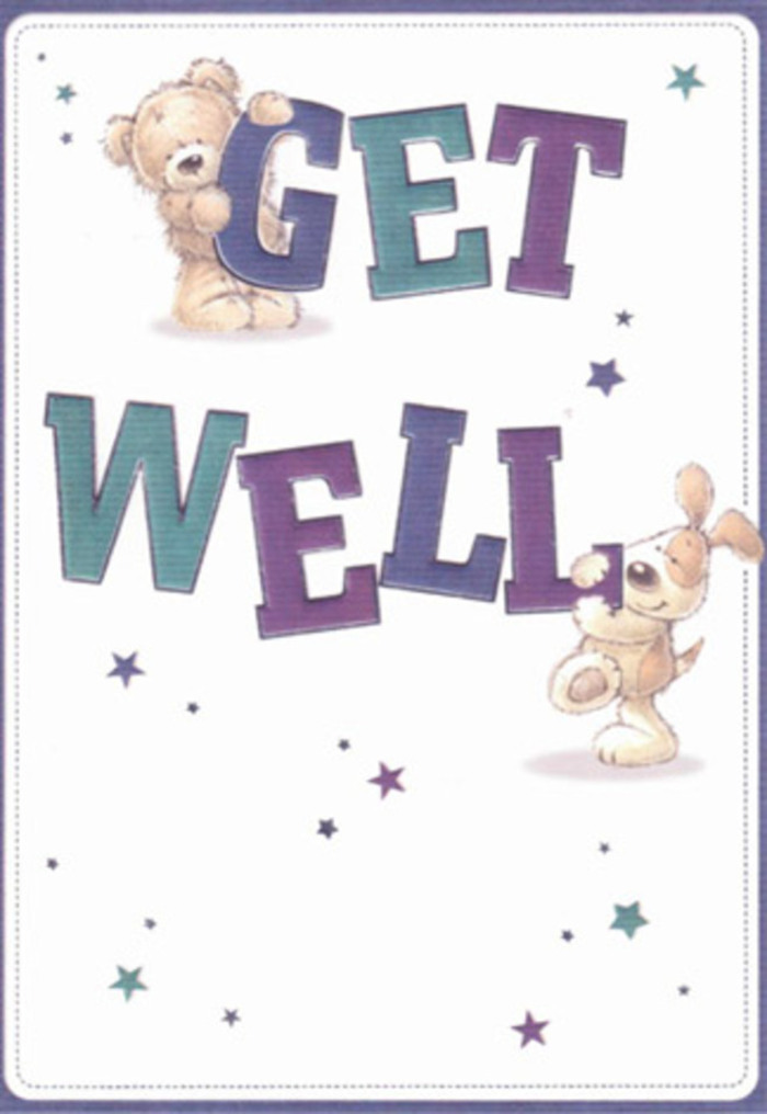 Brimming with gentle encouragement, this illustrated get well card tenderly mirrors the atmosphere of East Sheen-a neighbourhood where thoughtful gestures mean the world. Friendly characters, a bear and a puppy, are surrounded by a constellation of twinkling stars in various blues and violets, each one suggesting a wish for swift recovery. The bold, oversized typography-layered in shades of purple and teal-grounds the design in cheerful reassurance, much like the uplifting vibrancy of fresh stems seen in East Sheen's floral shops on Sheen Lane. The soft, fluffy texture of the bear and the velvety flop of the puppy's ears invite you to imagine the comfort of their embrace, not unlike the tactile pleasure of running your fingers through a newly gathered bouquet. The bright, airy white background suffuses the scene with light, reinforcing a mood of openness and healing-qualities that resonate throughout East Sheen's leafy avenues. Every detail feels crafted with the same meticulous attention as a hand-tied arrangement, making this card an emblem of positivity and genuine care. Whether given with flowers or on its own, it brings a restorative spirit that reflects the values of our local community.
